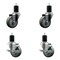 Service Caster 3.5'' SS Gray Poly Wheel Swivel 1-3/4'' Expanding Stem Caster Set 2 Brakes, 4PK SCC-SSEX20S3514-PPUB-2-TLB-2-134 - alternate 1